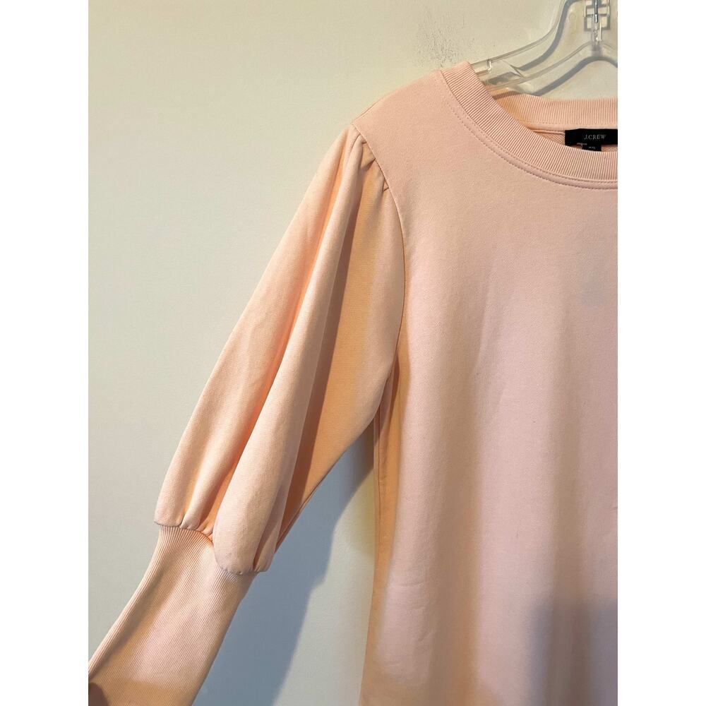 J. Crew Original Cotton Terry Puff-sleeve Sweatshirt Dress Pink Size XS NEW - Picture 4 of 8